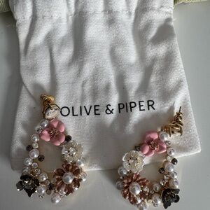 Olive & Piper Pink and Gold Floral Earrings